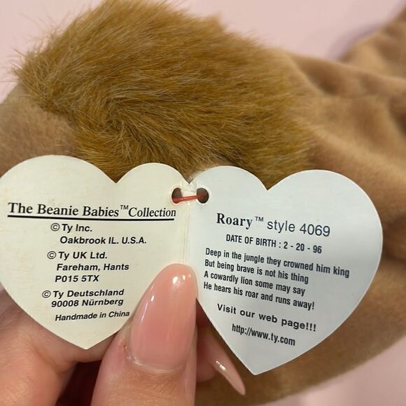 Vintage 1996 Ty Beanie Baby Roary The Lion PVC Pellets NWT Excellent Condition - Picture 8 of 10